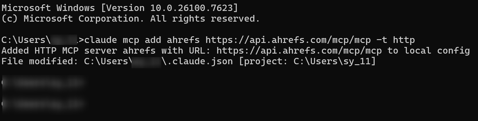 Claude Codeでclaude mcp addコマンドを実行した画面