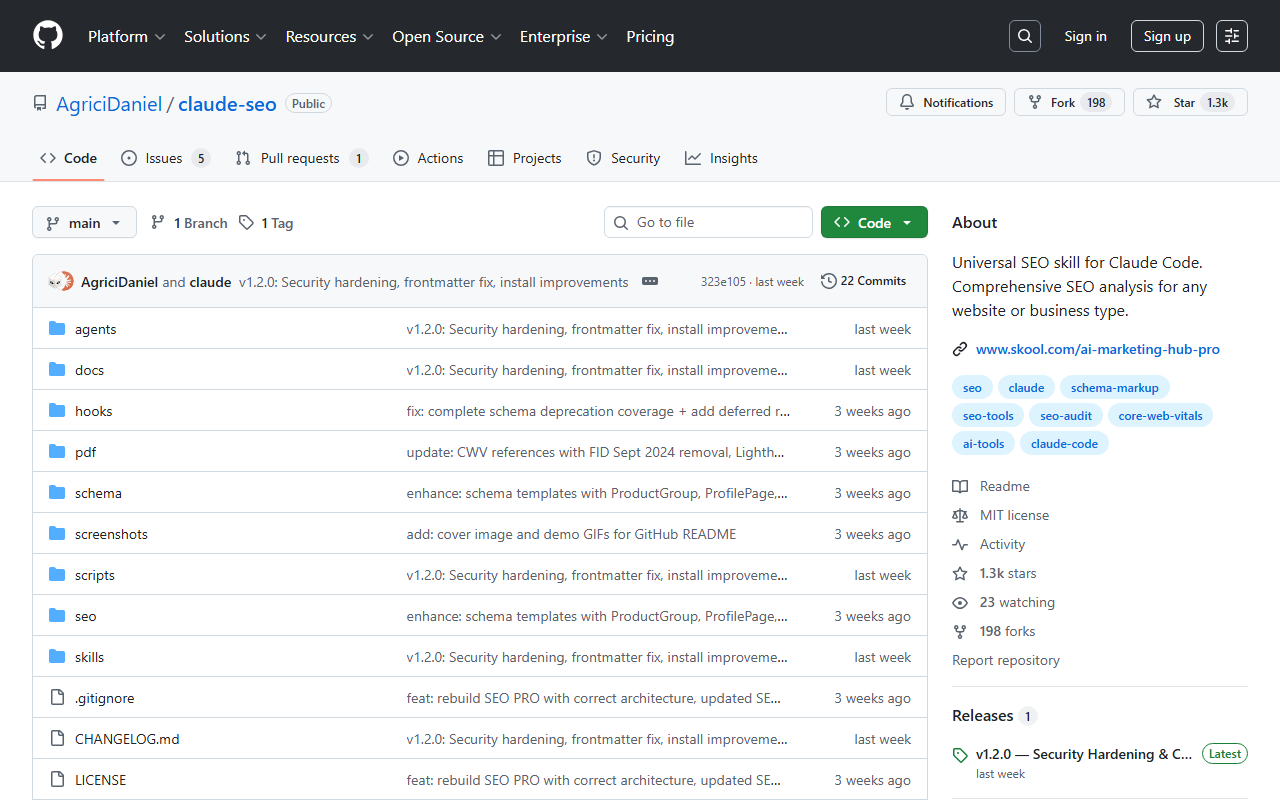 claude-seoのGitHubリポジトリ
