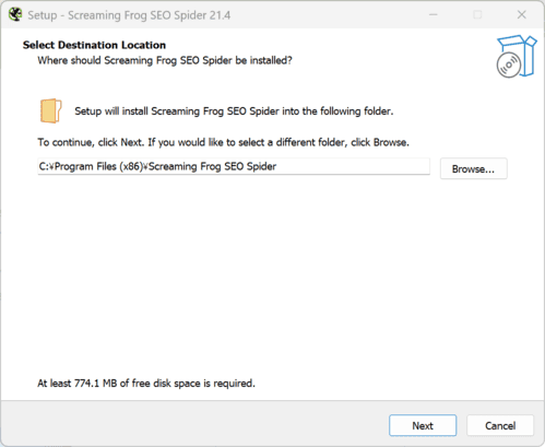 Screaming Frogのインストール方法3