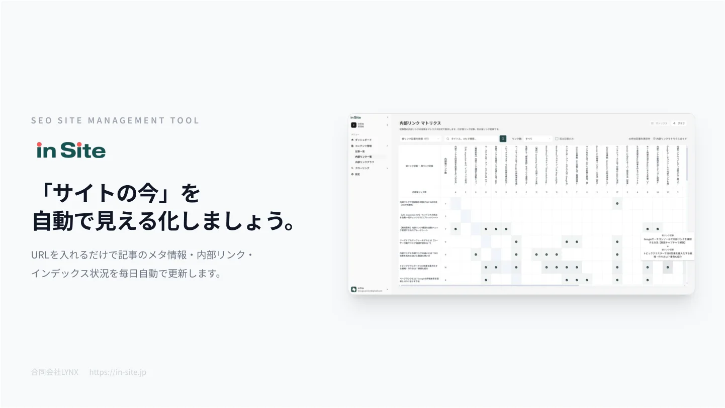 inSiteサービス資料の表紙